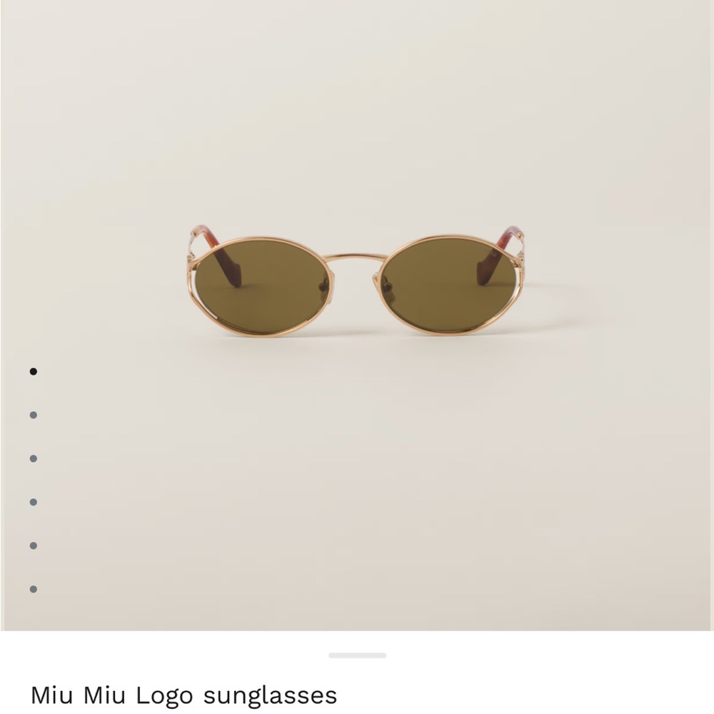 LIKE NEW! Miu Miu Oval Gold Sunglasses. With case.